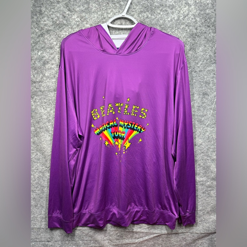 Beatles Hoodie Magical Mystery Tour Large Purple Womens Mens Stretch Section 119